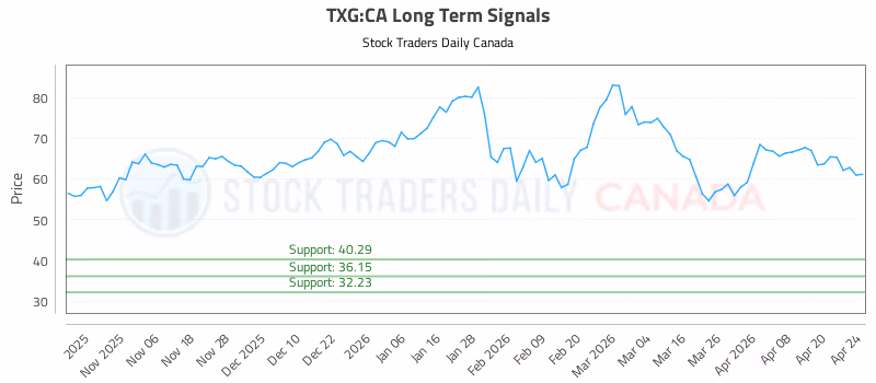 Stock Chart for TXG:CA