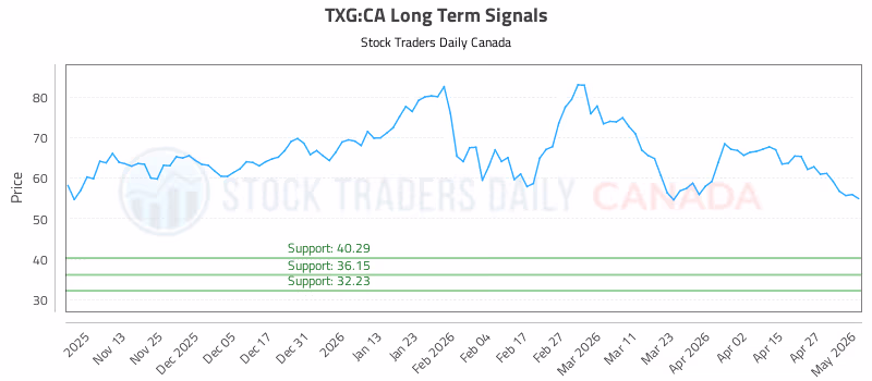 Stock Chart for TXG:CA