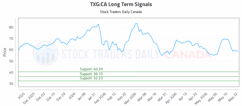 Stock Chart for TXG:CA