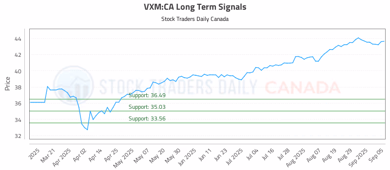 Stock Chart for VXM:CA